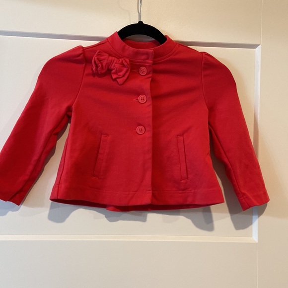 Gymboree girls, extra small size 4 adorable, dark coral pea coat. - Picture 6 of 9